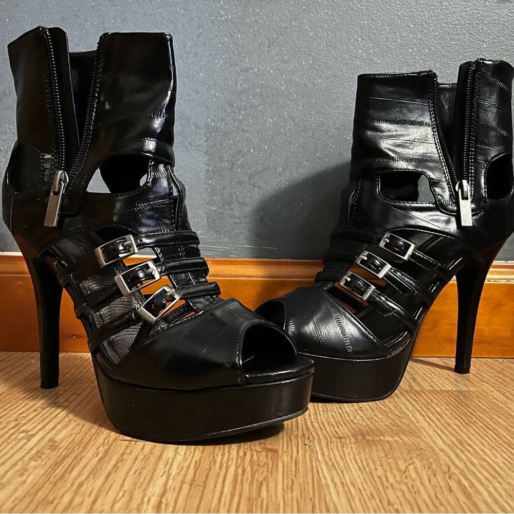 Black High Heel Ankle Boots
